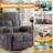 37.4" W Massage Heater Recliner, 360° Swivel, 30° Rocker, Cup Holders, USB Port-535146692