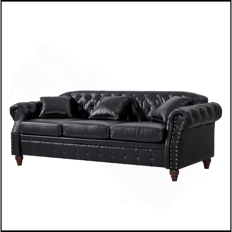 Canapé 85,8 po Chesterfield, Noir