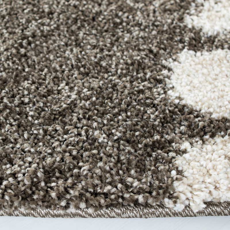 Tapis fumée / beige à motif floral Chanhassen, Rectangle 8 pi x 10 pi