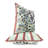Leafy Peacock Circles Floral Outdoor Reversible Throw Pillow-1359686541