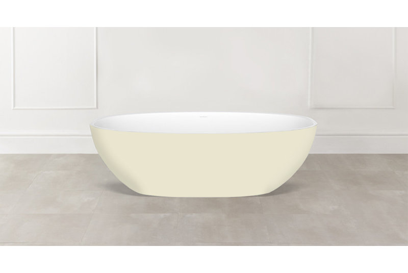 Ios 59.5 in. L Freestanding Soaking Tub, Oyster White