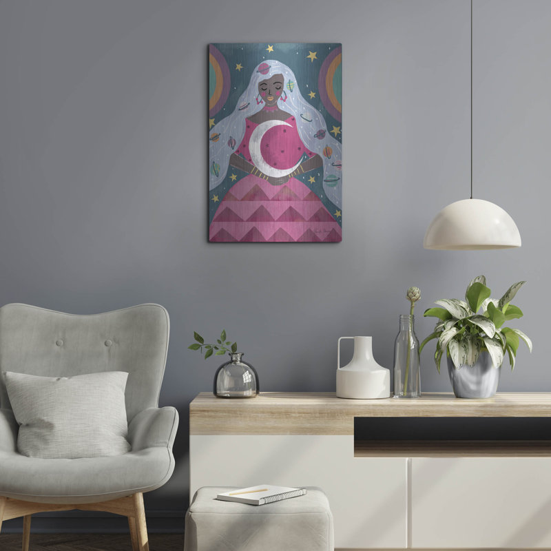  «Mystical Woman 2» par Farida Zaman, art mural en métal, 16 po x 24 po, H 24 po x l 16 po