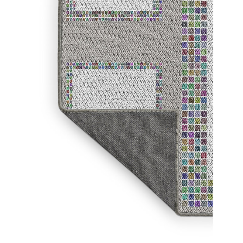 Tapis décoratif gris à motif géométrique Rosenblatt, Rectangle 8 pi x 10 pi
