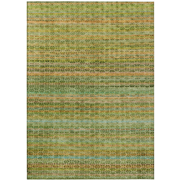 Machine Washable Indoor/Outdoor Oden ACN2155 Striped Rug