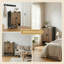 Armoire à chaussures rustique avec rangement à 7 niveaux brun et noir rustique l 28,76 po x P 14,58 po x H 43,34 po-1922970113