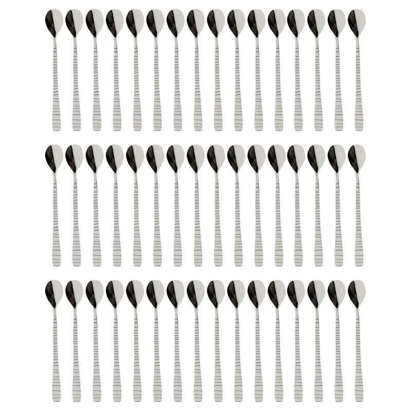 Tigre Ice Tea Spoon - 48 Pieces - Stainless Steel, Silver
