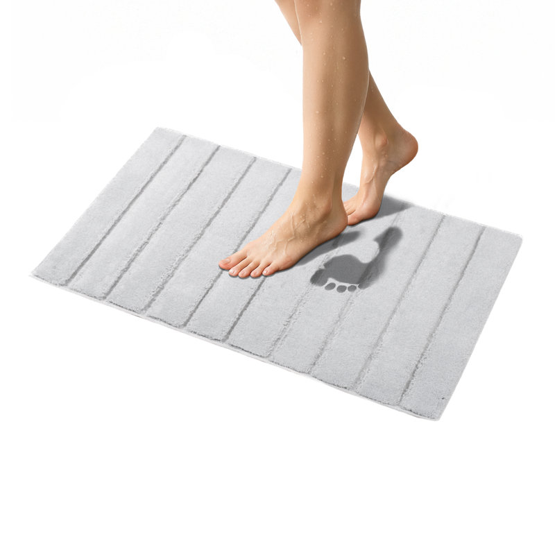  Non-Slip Bath Rug Bath Mat, Light Gray
