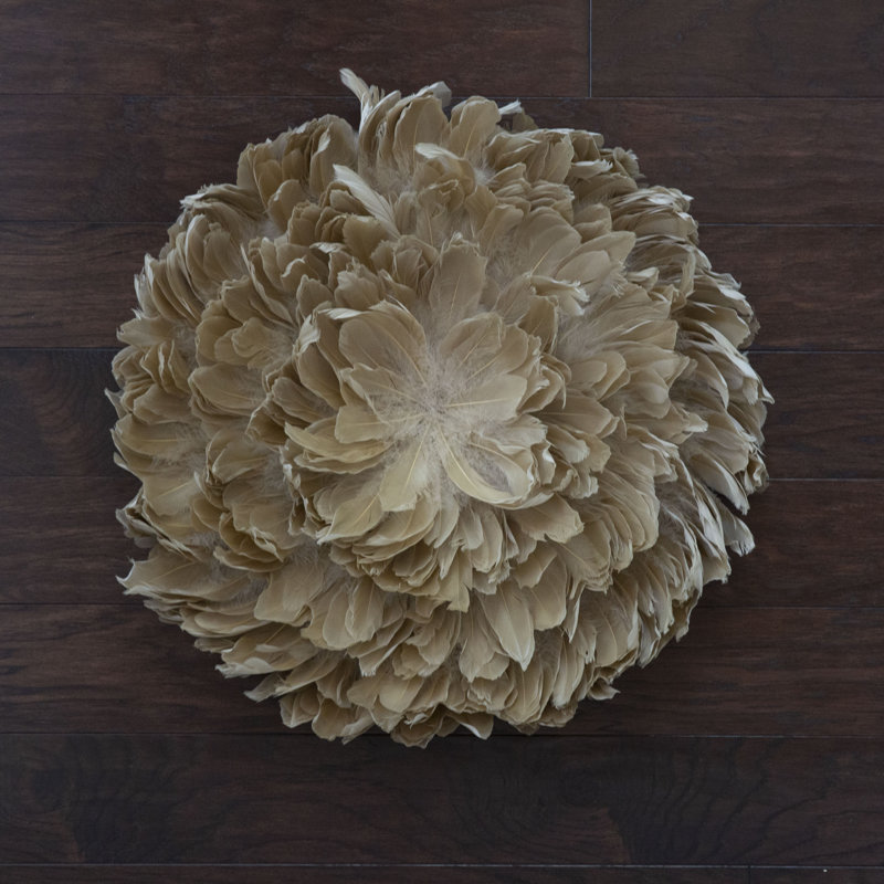 Décoration murale Juju Hat Feather, Beige, H 31 po x l 31 po x P 4 po