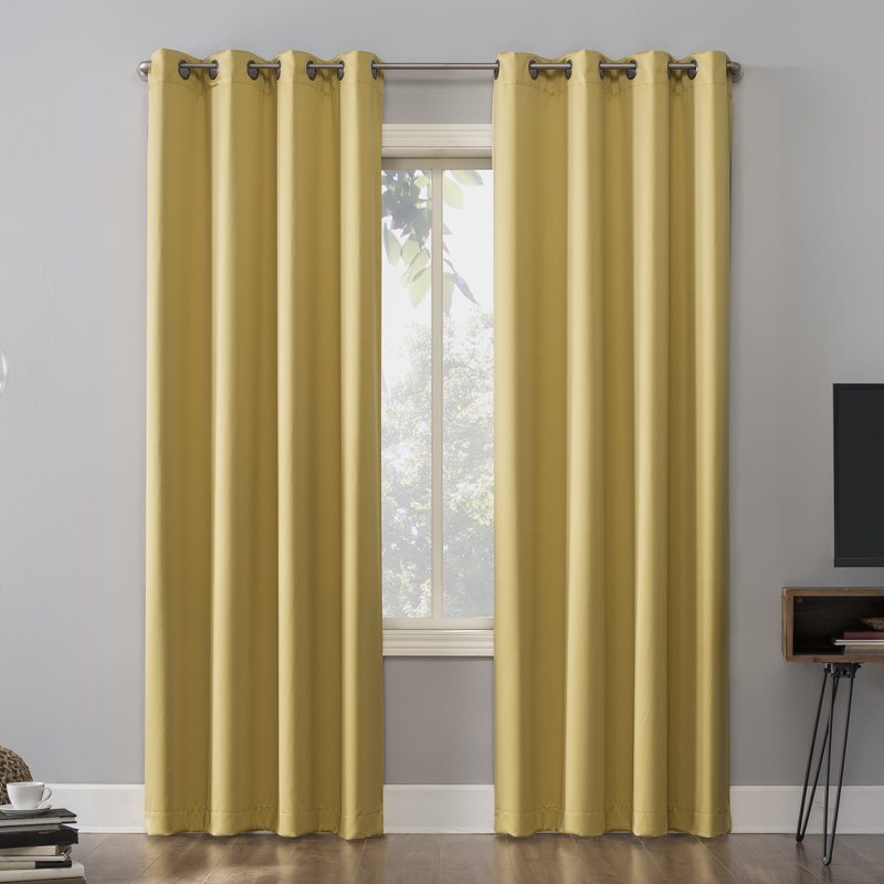 Panneau de rideau 100% occultant avec œillets Riley, Beige, L 52 po x L 63 po