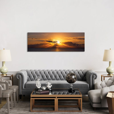 Sunset Over The Atlantic Ocean, Vieques, Puerto Rico - Wrapped Canvas Panoramic Print