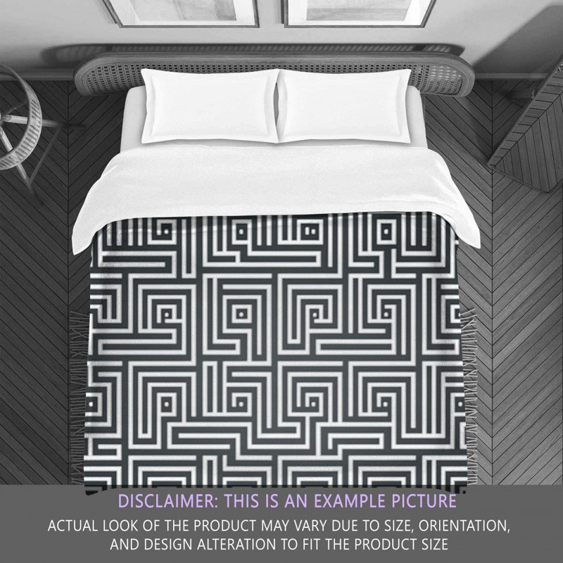 Polyester Comforter, Twin Comforter, Gray/White Geometric