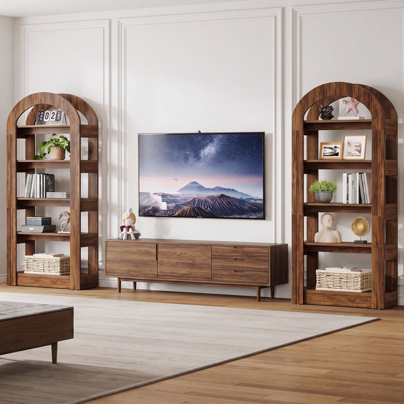 Bibliothèque 70,87 "H 5 niveaux, Chêne, 2