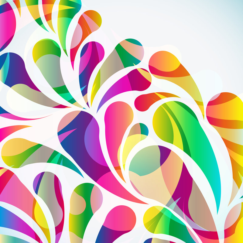 Abstract Colorful Arc-Drop - Wrapped Canvas Print, 122cm H x 122cm W