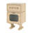 Robot Rotatable Storage Side Table - Modern MDF End Table With Swivel Base, Natural Finish, Compact Design For Living Room, Bedroom, Or Office