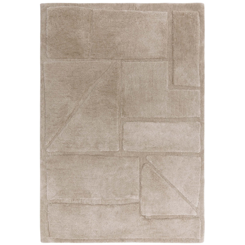 Deloyce Geometric Shapes Shag Area Rug, Rectangle 120 x 170 cm