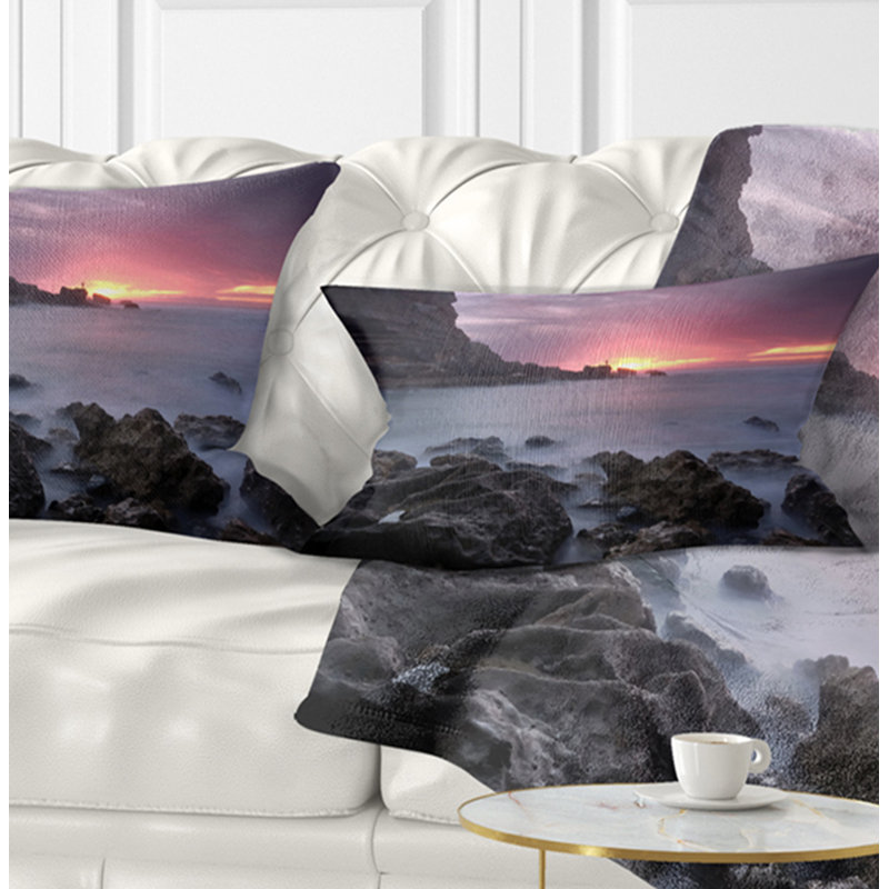 Coussin décoratif Sunset at Samarra Seashore Sintra - Sea & Shore, Rectangle, 12 po x 20 po