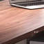Bureau rectangulaire en noyer massif + bois manufacturé avec 3 tiroirs-795284927-795284925