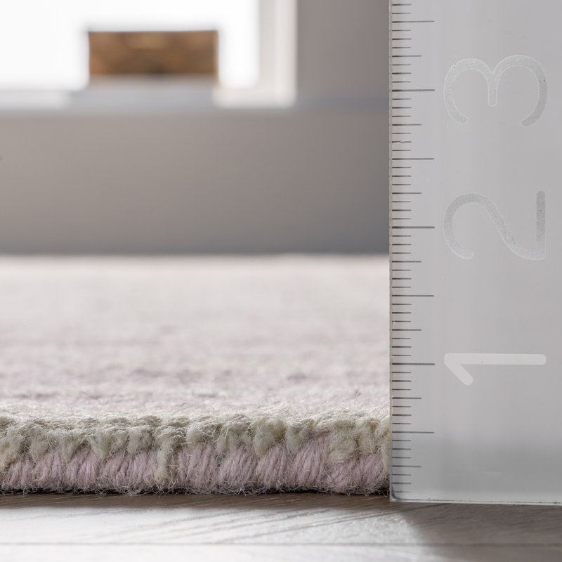 Rose/gris en laine Touffeté à la main Latrell Tapis décoratif, Rectangle 6 pi x 9 pi
