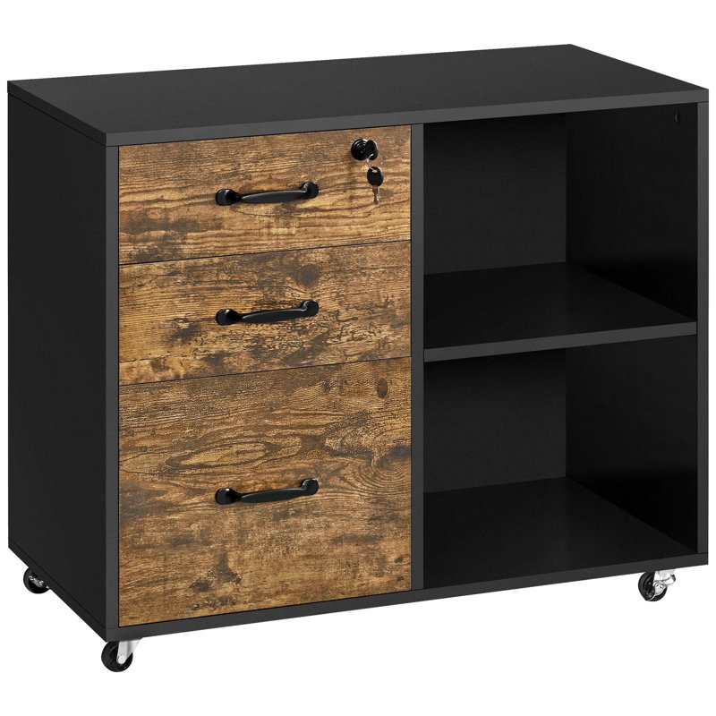 Lendella 80cm Wide 3 -Drawer File Cabinet