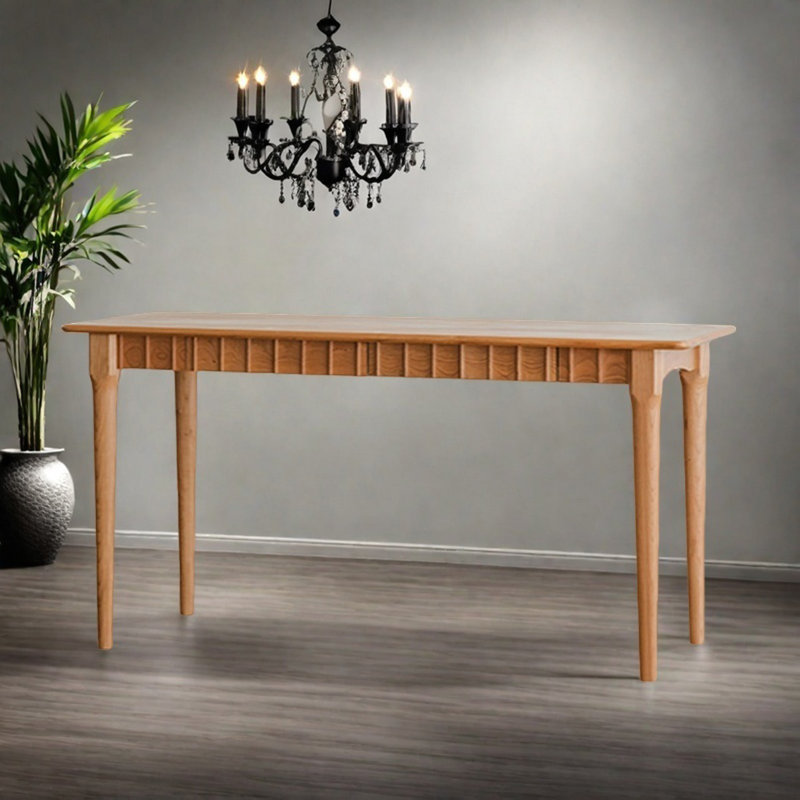 Table de salle à manger multifonctionnelle raffinée en bois massif, H 29,52 po x L 62,99 po x l 31,49 po