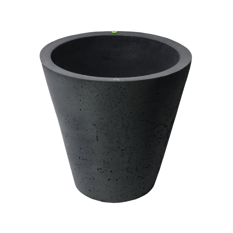 Pot à fleurs rond en plastique Doherty, Noir