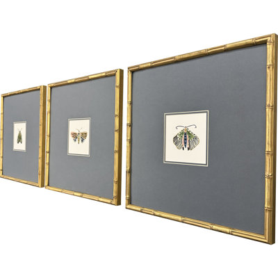 Pastel Moths II Framed Art