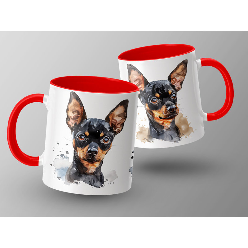 Ceramic Coffee Mug, Red, 3
