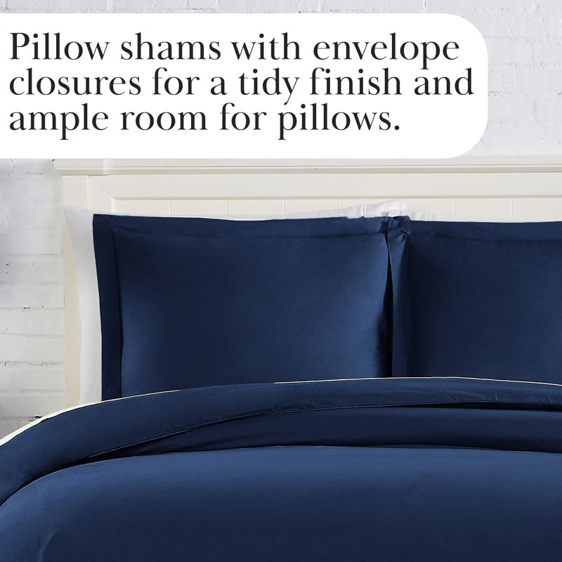 Ensemble de housse de couette en lin bleu marine Southshore Fine Linens, Housse de couette simple / simple TG + 1 taie déc