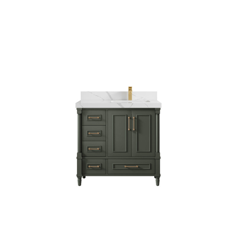 Ensemble de meuble-lavabo simple 36 po Aberdeen, Calacatta Laza