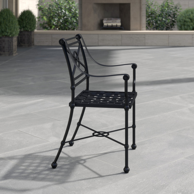 Outdoor Dining Armchair, Textured Black