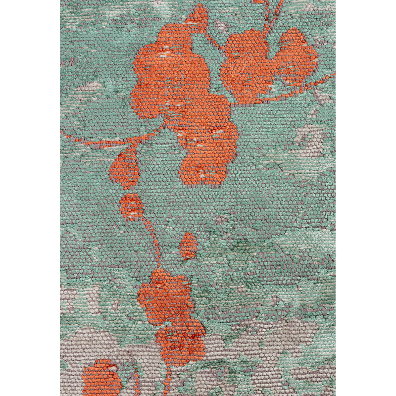 Southwold Rectangle Floral Cotton and Viscose Indoor / Outdoor Area Rug, Rectangle 5'3" x 7'7"