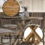 Table de finition en chêne vieilli Ii - 48 po ronde, 30 po de hauteur, 97 lb, 36 mm de surface en bois épais, 72 mm de base avec un design en X en tréteaux