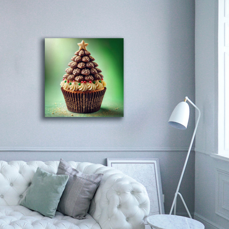 "Epic Graffiti" Christmas Tree Cupcake "par Rey Klimt, art mural, H 37 po x l 37 po