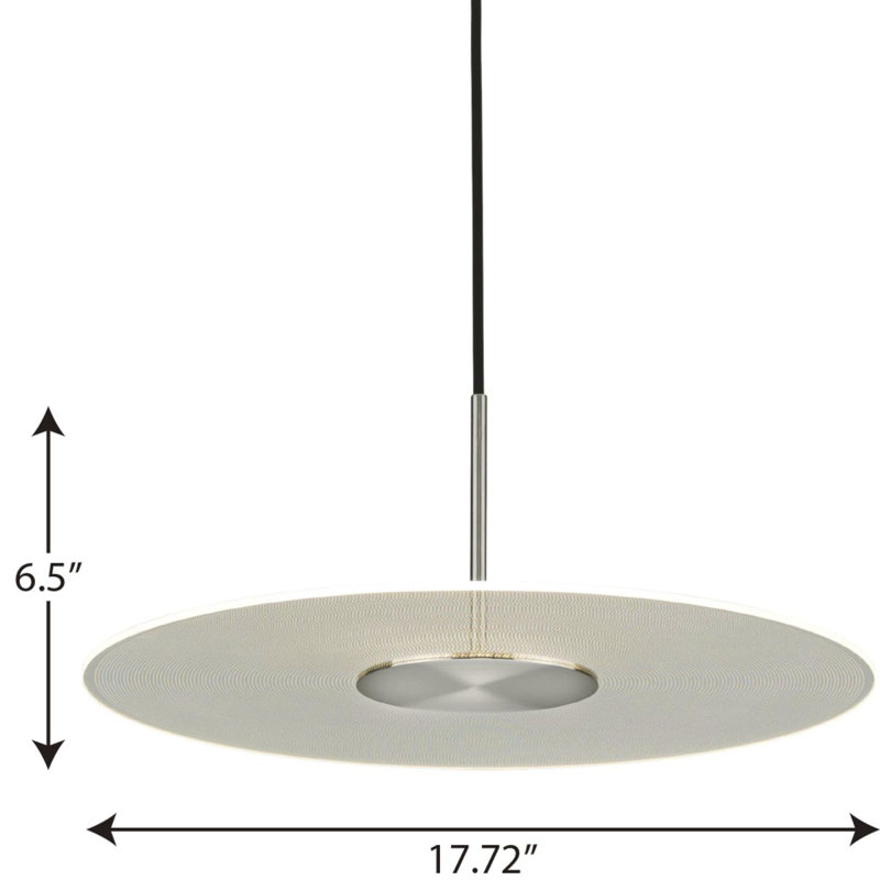 Mcduff 1 - Light LED Unique/Statement Pendant, Brushed Nickel