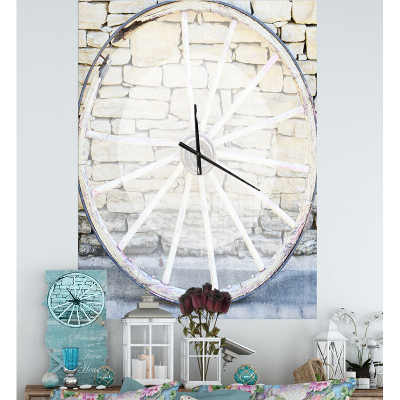 Vieille horloge murale en bois, Très grand