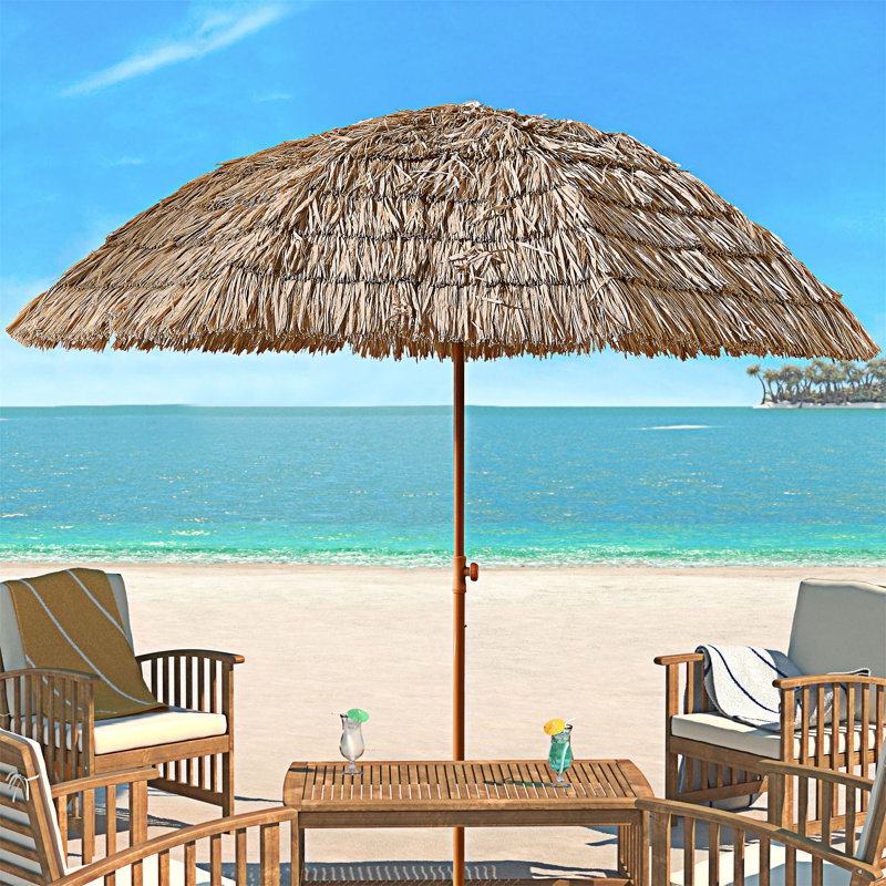 Parasol de paille au toit de chaume, parasol Tiki, pavillon tropical, raphaia, hiki hawaïen, parasol de paille