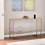 Console étroite, dorée avec miroir-831331451