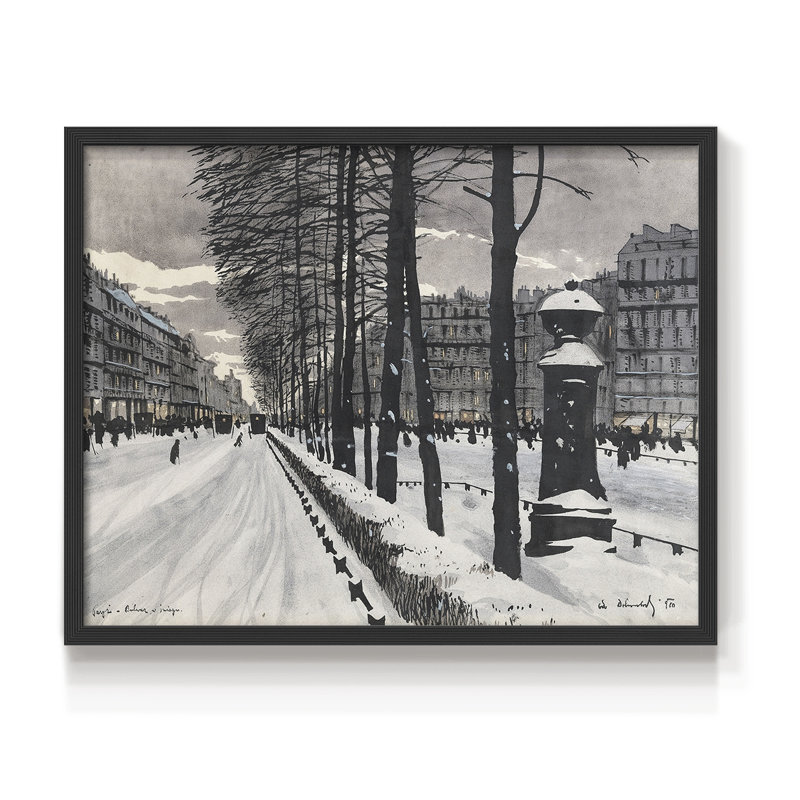 Paysages rétro-CCXI - reproduction encadrée, H 22 po x l 28 po, Noir