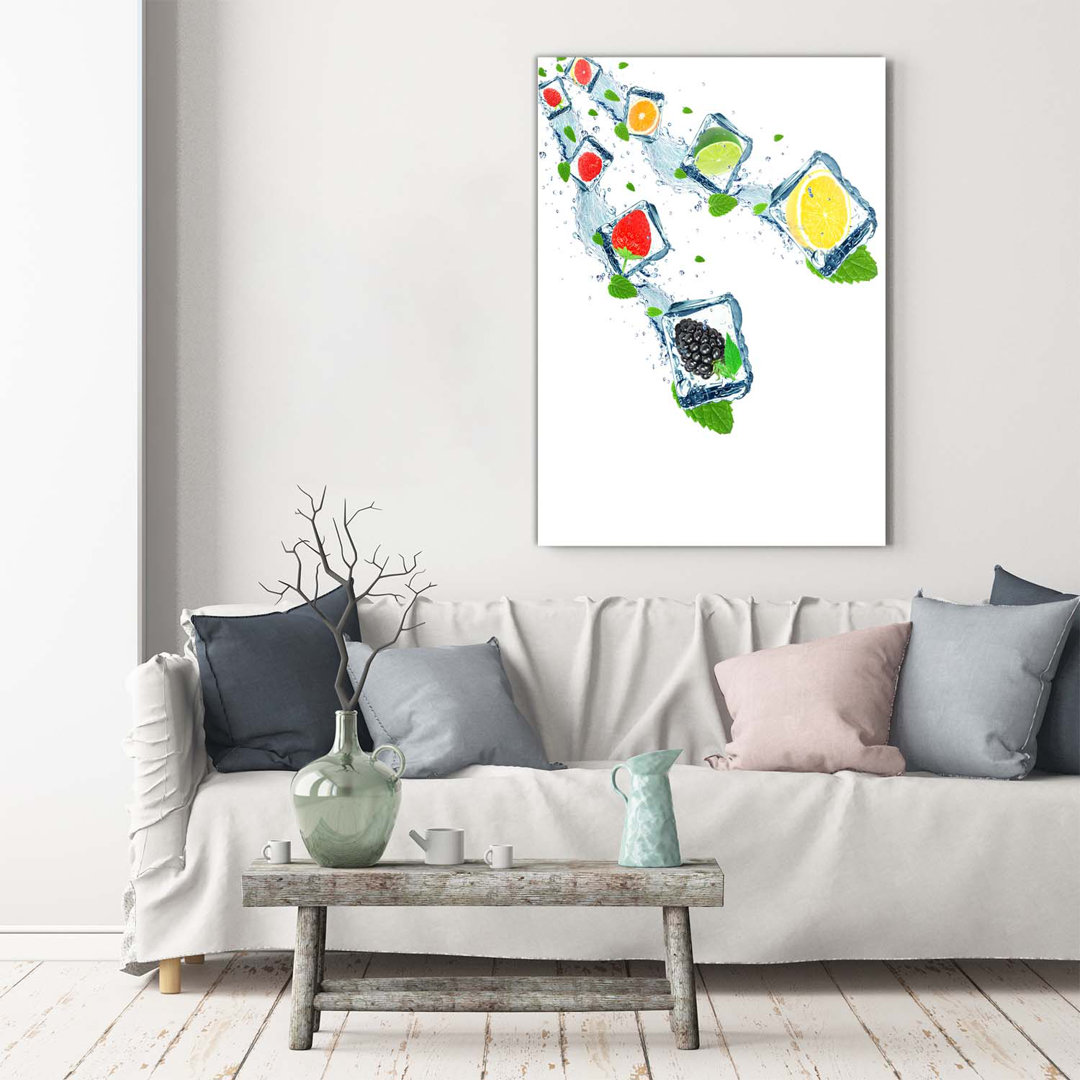 Obst und Eis - Kunstdrucke auf Leinwand - Wrapped Canvas