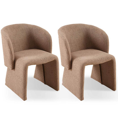 Fauteuil d'appoint simple, chaise d'appoint rembourrée, chaise d'appoint en peluche, salle à manger / réception - 2 pièces