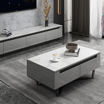 Italian light luxury rock slate coffee table