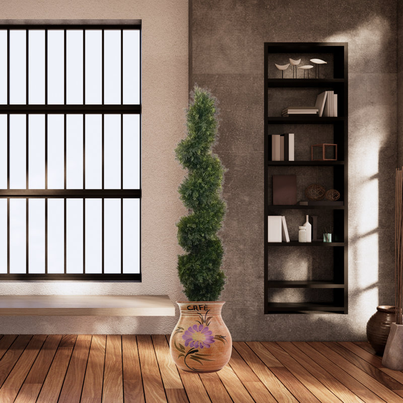 Arbre topiaire en cèdre artificiel en pot 5 pi de hauteur, H 60 po x l 10 po x P 10 po