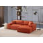 Canapé-lit d'angle moderne, orange, 102,4 po x 30,7 po x 66,9 po | Structure en bois de hêtre et en carton, tissu 100% polyester | Mécanisme de glissière, coussin de dossier en mousse et en silicone gris doux | Élégant et fonctionnel pour tout espace de vie-803349321-803349317