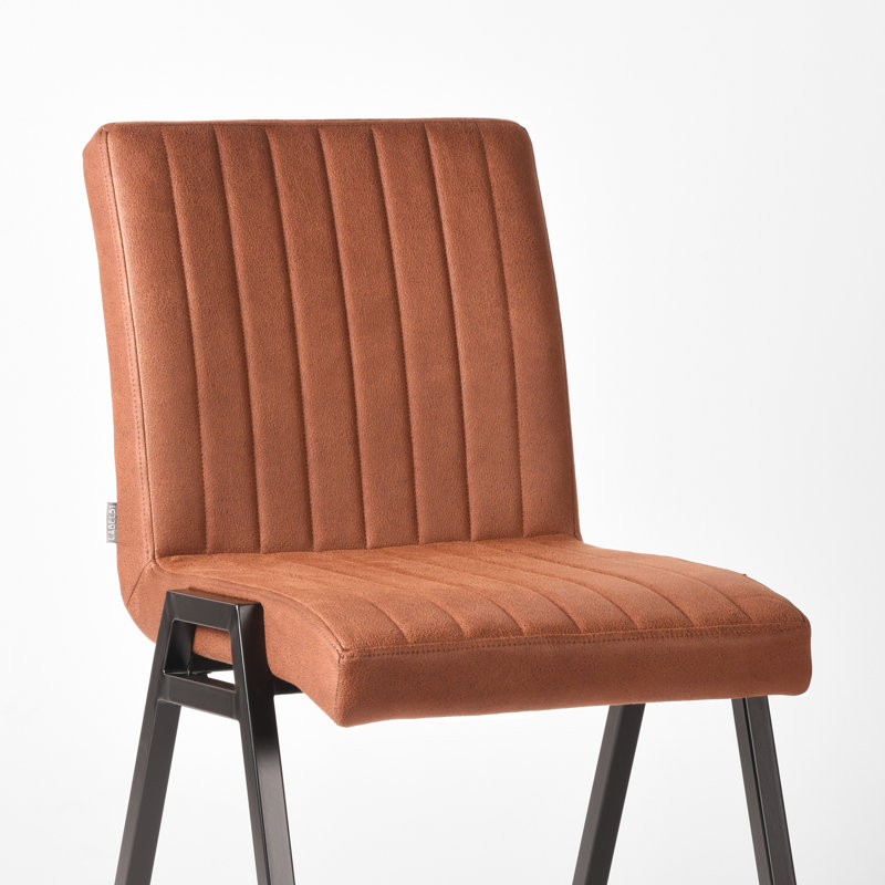 Freddy 44cm H Microfiber / Microsuede Upholstered Side Chair, Cognac