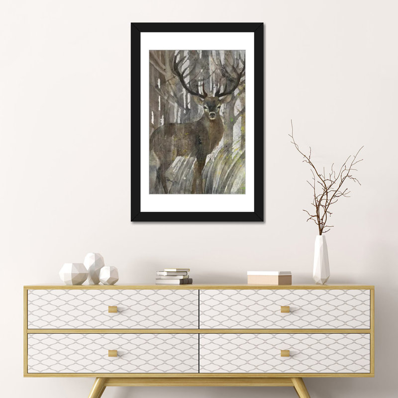 The Guardian, reproduction d'art sur toile tendue, H 24 po x l 16 po x P 1 po, Papier d'art encadré noir, Blanc