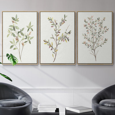«Unbleached Neutrals IV», ensemble de 3 reproductions encadrées sur toile