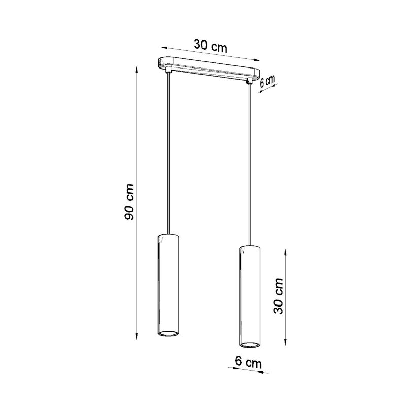 Bakstran - Light Grey Pendant, 100cm H x 34cm W x 6cm D