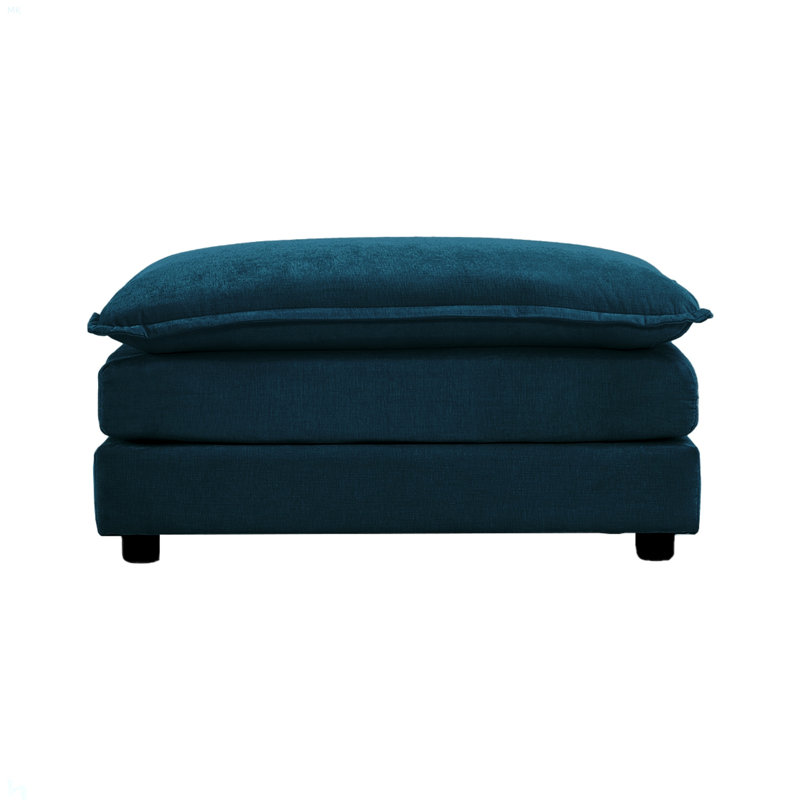 Chenille Fabric Ottomans Footrest To Combine With 2 Seater Sofa, 3 Seater Sofa And 4 Seater Sofa, Blue