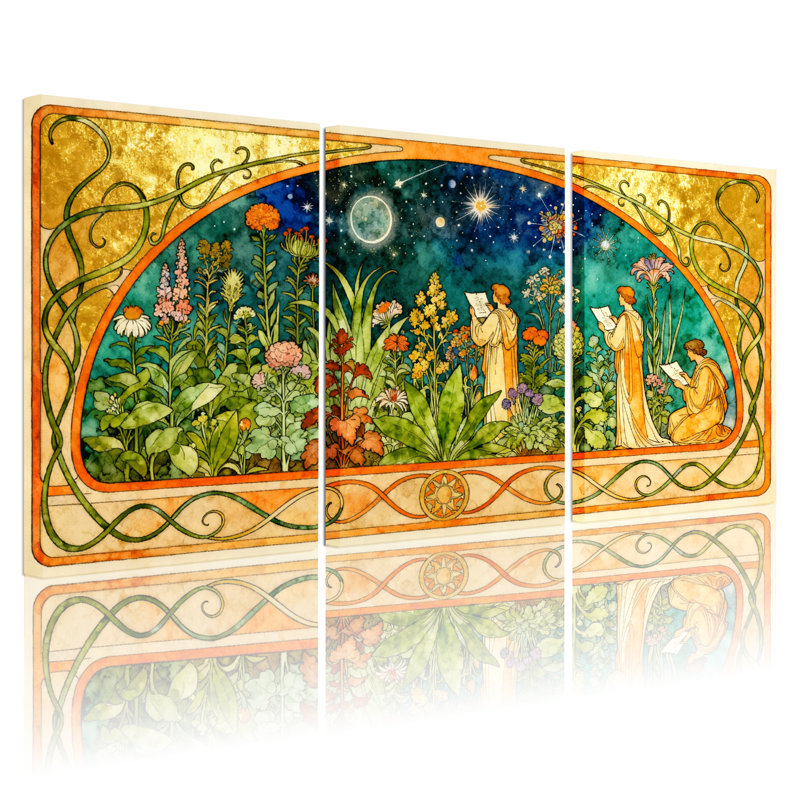 Ensemble de 3 reproductions d'art sur toile, H 18 po x l 36 po
