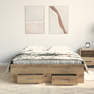 Bed Frame With Drawers Engineered Wood